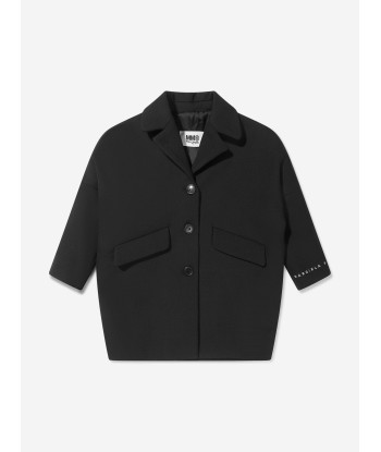 MM6 Maison Margiela Kids Wool Back Logo Coat online