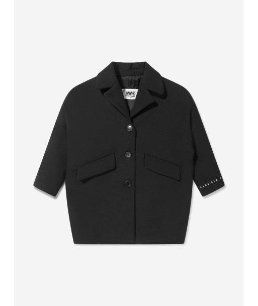 MM6 Maison Margiela Kids Wool Back Logo Coat online