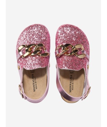 Monnalisa Girls Glitter Chain Sandals in Pink Toutes les collections ici