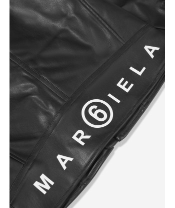 MM6 Maison Margiela Kids Faux Leather Back Logo Biker Jacket sur le site 