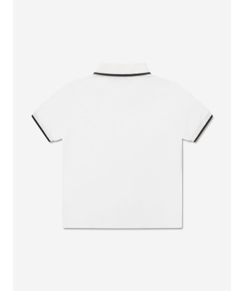 Dolce & Gabbana Boys Logo Polo Shirt in White Découvrez la collection