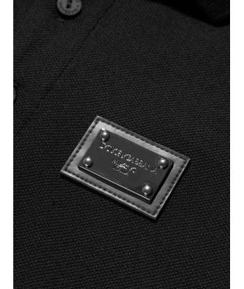 Dolce & Gabbana Boys Logo Polo Shirt in Black À commander