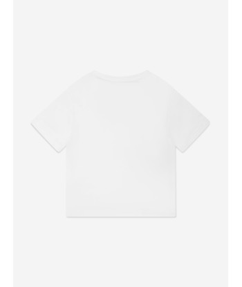 Dolce & Gabbana Boys Logo Tape T-Shirt in White ou a consommer sur place