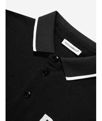 Dolce & Gabbana Boys Logo Polo Shirt in Black commande en ligne