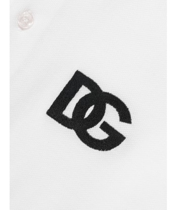 Dolce & Gabbana Boys Logo Polo Shirt in White Découvrez la collection